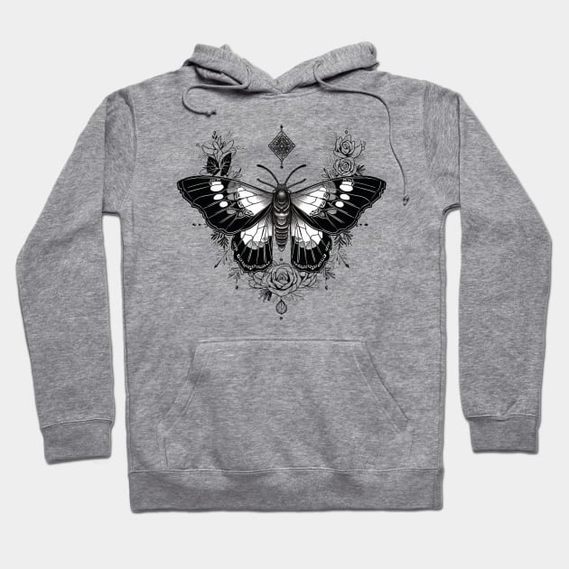 Gothic Lunar Moth Hoodie by DarkSideRunners